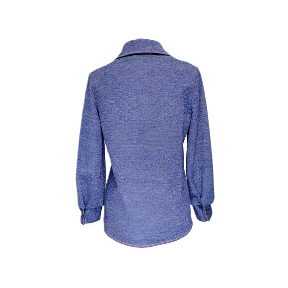 1970s Fuax Denim Button Up Collared Shirt - Picture 3 of 5